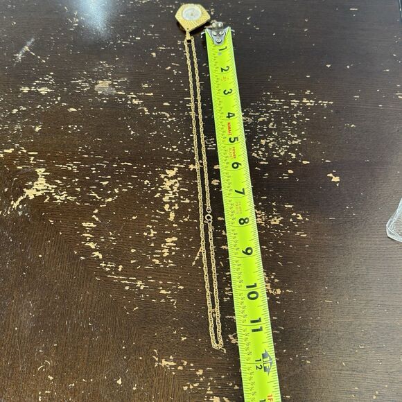 Lucerno Vintage Antimagnetic Swiss Wind Up Watch Works 23” Gold Tone Necklace - Picture 5 of 5